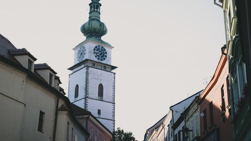 トルシェビーチ市の時計台（チェコ共和国）の写真