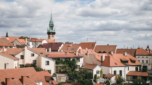 ズノイモ市街と時計台（チェコ共和国）の写真
