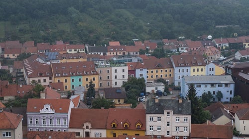 特徴的な外壁の家（チェコ共和国・ミクロフ）の写真