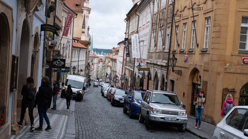 石畳の車道（チェコ共和国）の写真