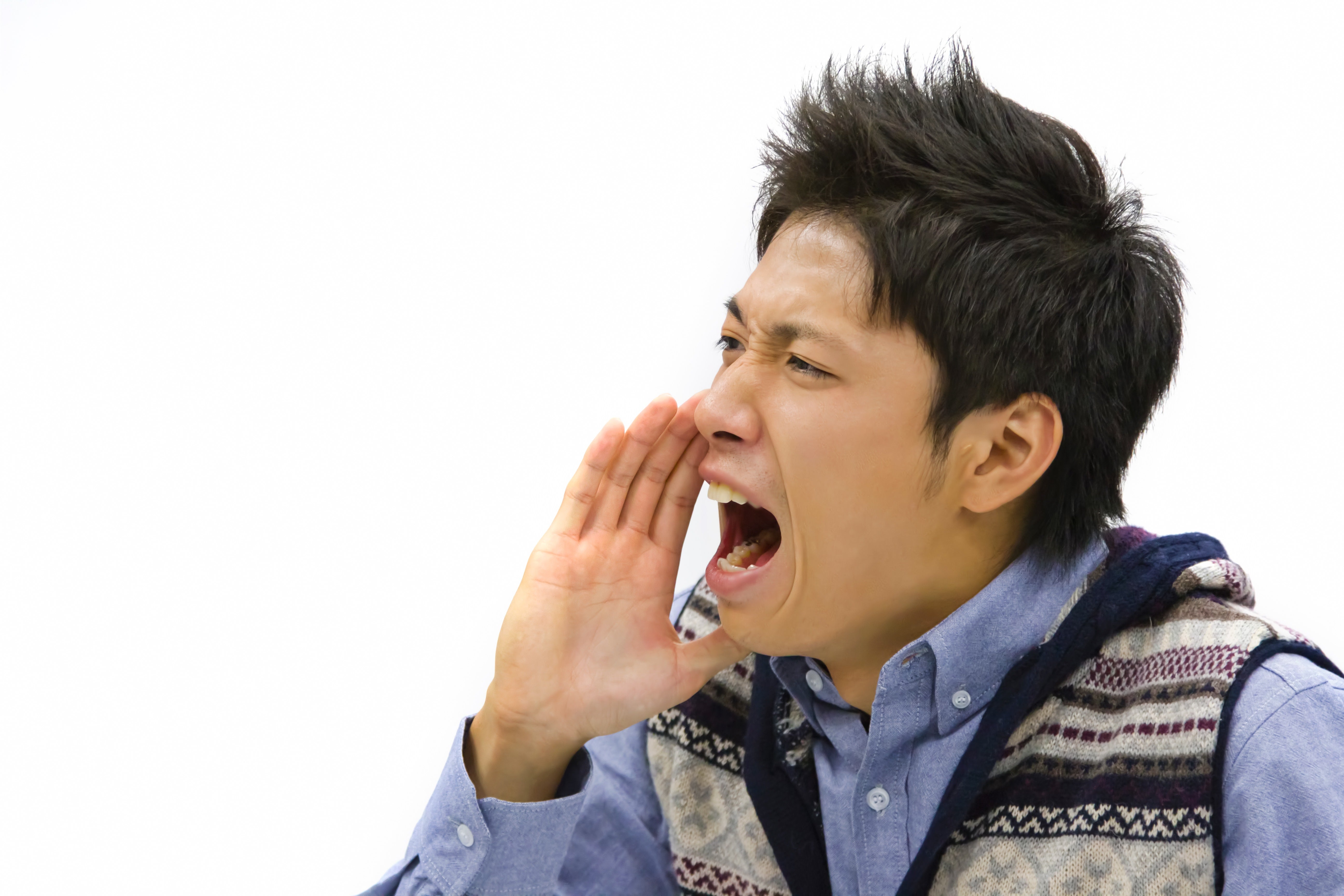 大きな声で叫ぶ青年の無料の写真素材 - ID.1209｜フリー素材 ぱくたそ
