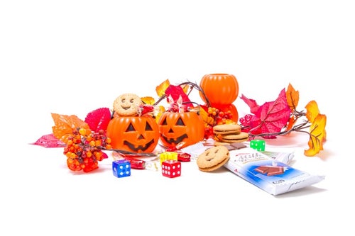 ハロウィンかぼちゃとお菓子の写真