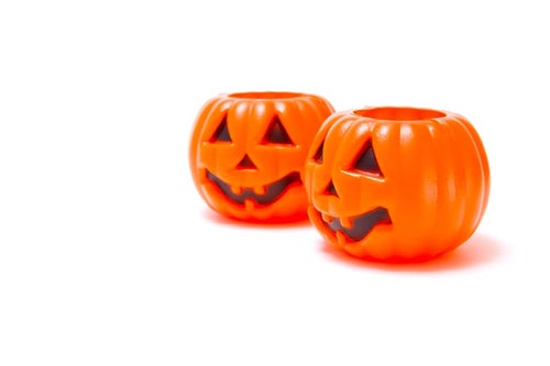 ハロウィン用の薄らわらいのおばけかぼちゃの写真