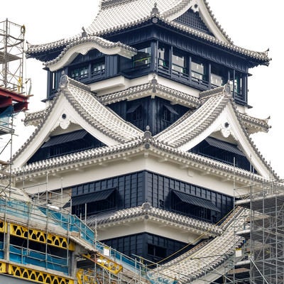 復興中の熊本城本丸の写真