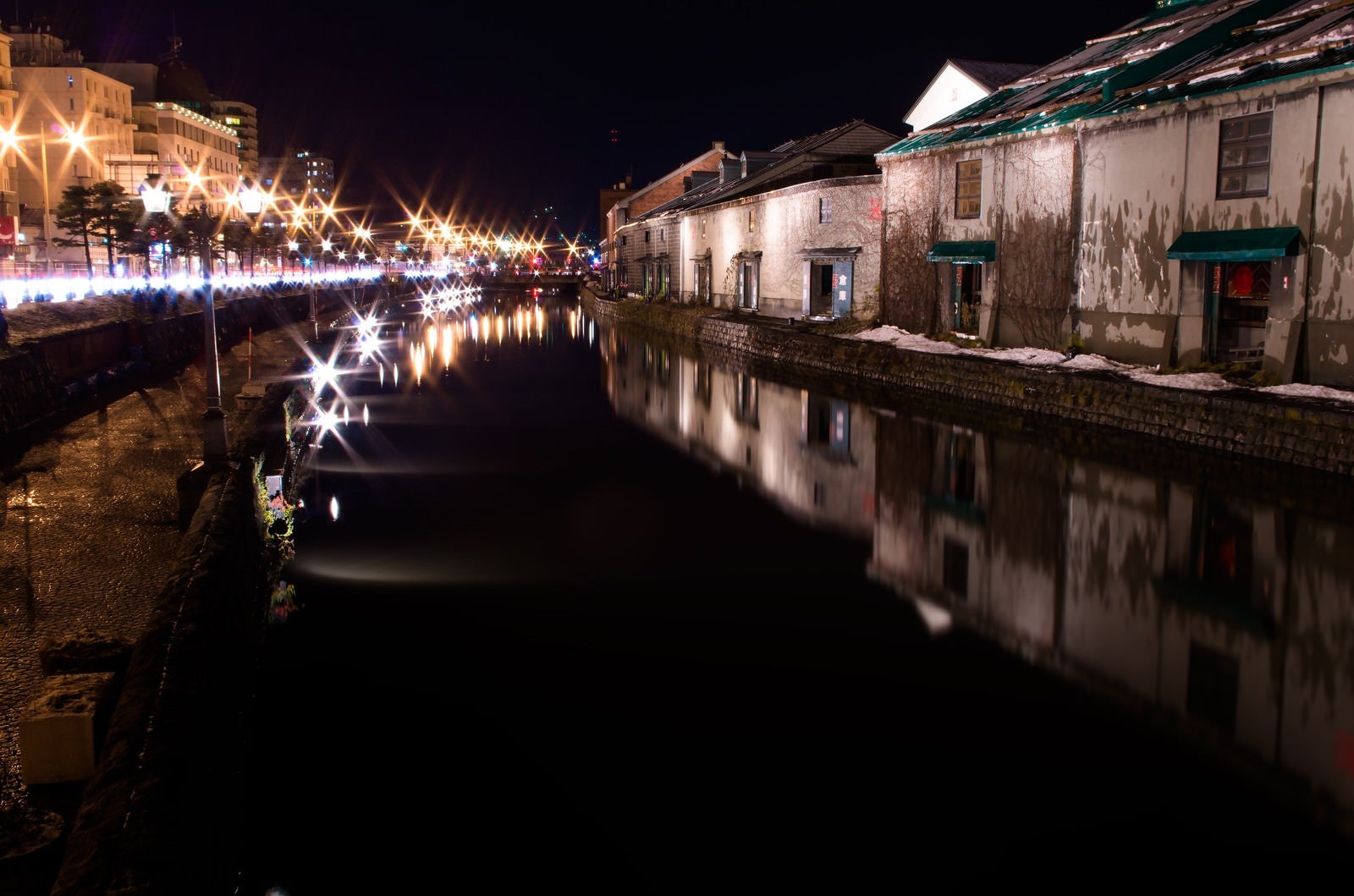 「夜の小樽運河」の写真