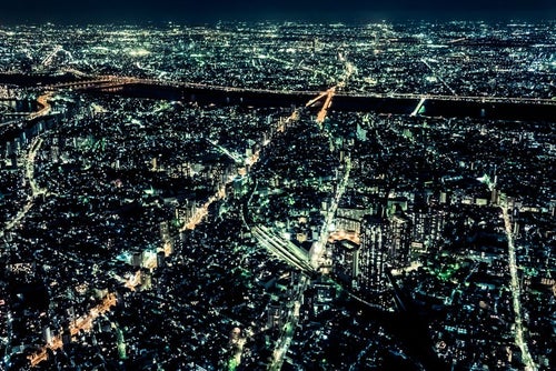 都会と夜景の写真