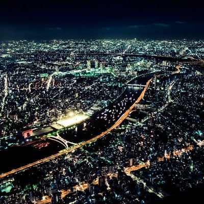 東京の眠らない夜景の写真