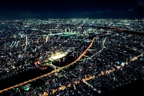 東京の眠らない夜景の写真