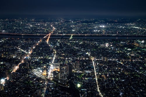 都会の夜景の写真