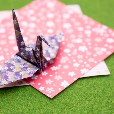 折り紙と鶴の写真