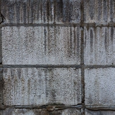 汚れたブロック塀（テクスチャー）の写真