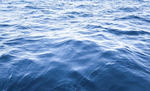静かな沖の海の写真