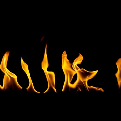 メラメラと燃える火の中の写真