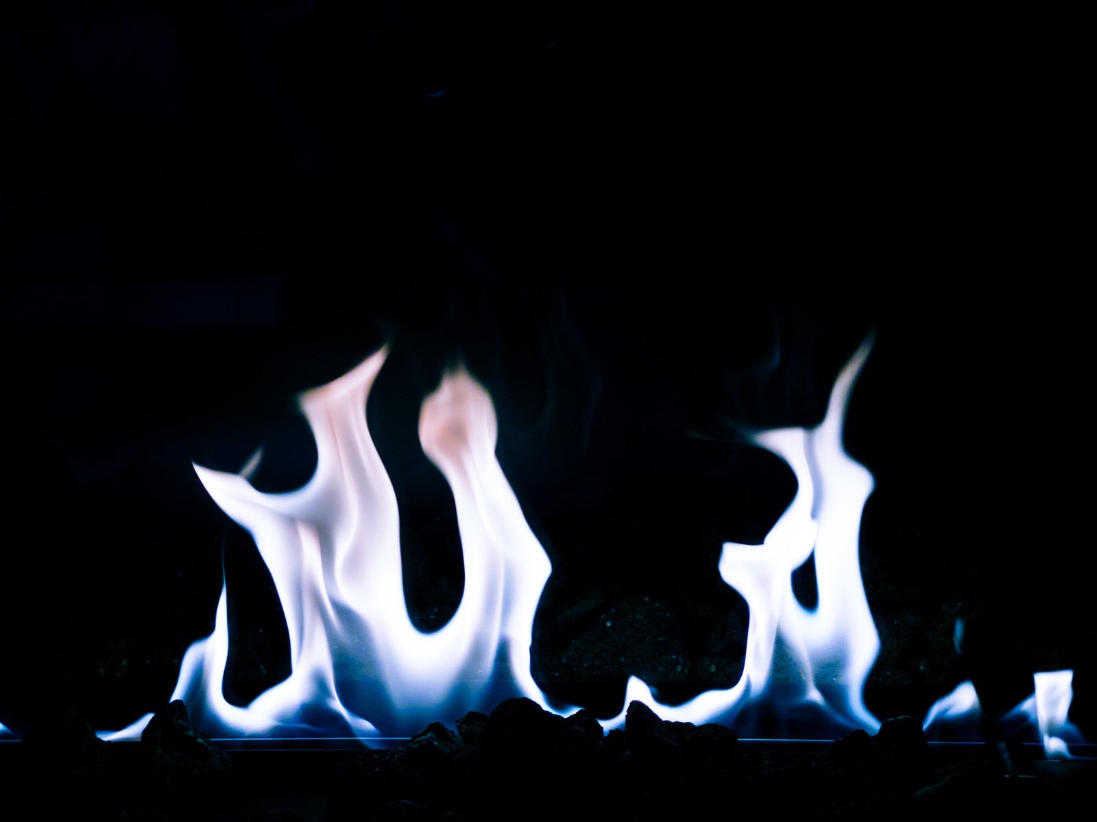 「不気味な青白い炎がメラメラ燃える」の写真
