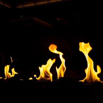 暖炉の中の様子（炎）の写真
