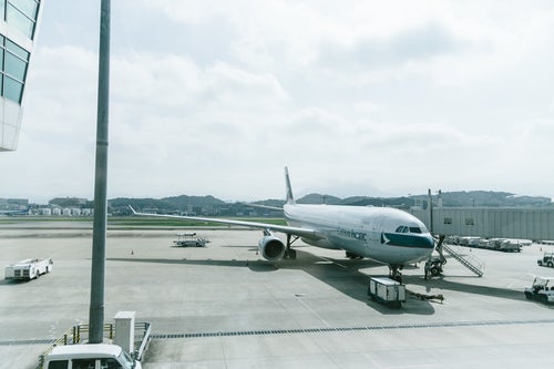 空港と旅客機の写真