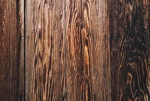 木目のある板壁の継ぎ目（テクスチャー）の写真