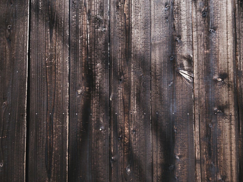焼杉板の塀（テクスチャー）の写真