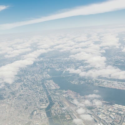 東京上空からの様子の写真
