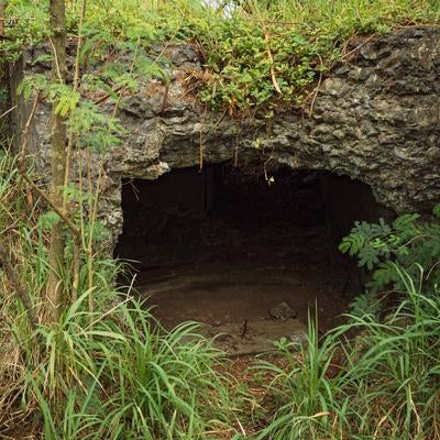 陸軍野砲陣地トーチカ前方（砲口側）部分の写真