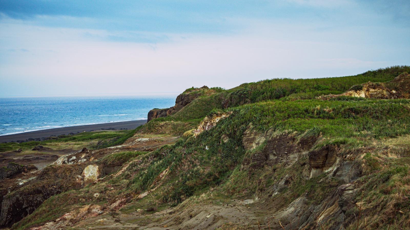 「東海岸の緑豊かな断崖絶景」の写真