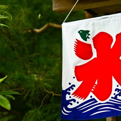 店頭のカキ氷の旗の写真