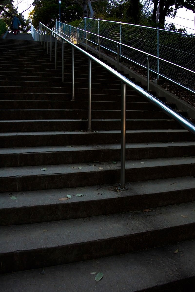 「公園の階段と手すり」の写真