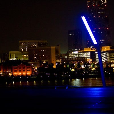 大桟橋からの赤レンガ（夜景）の写真
