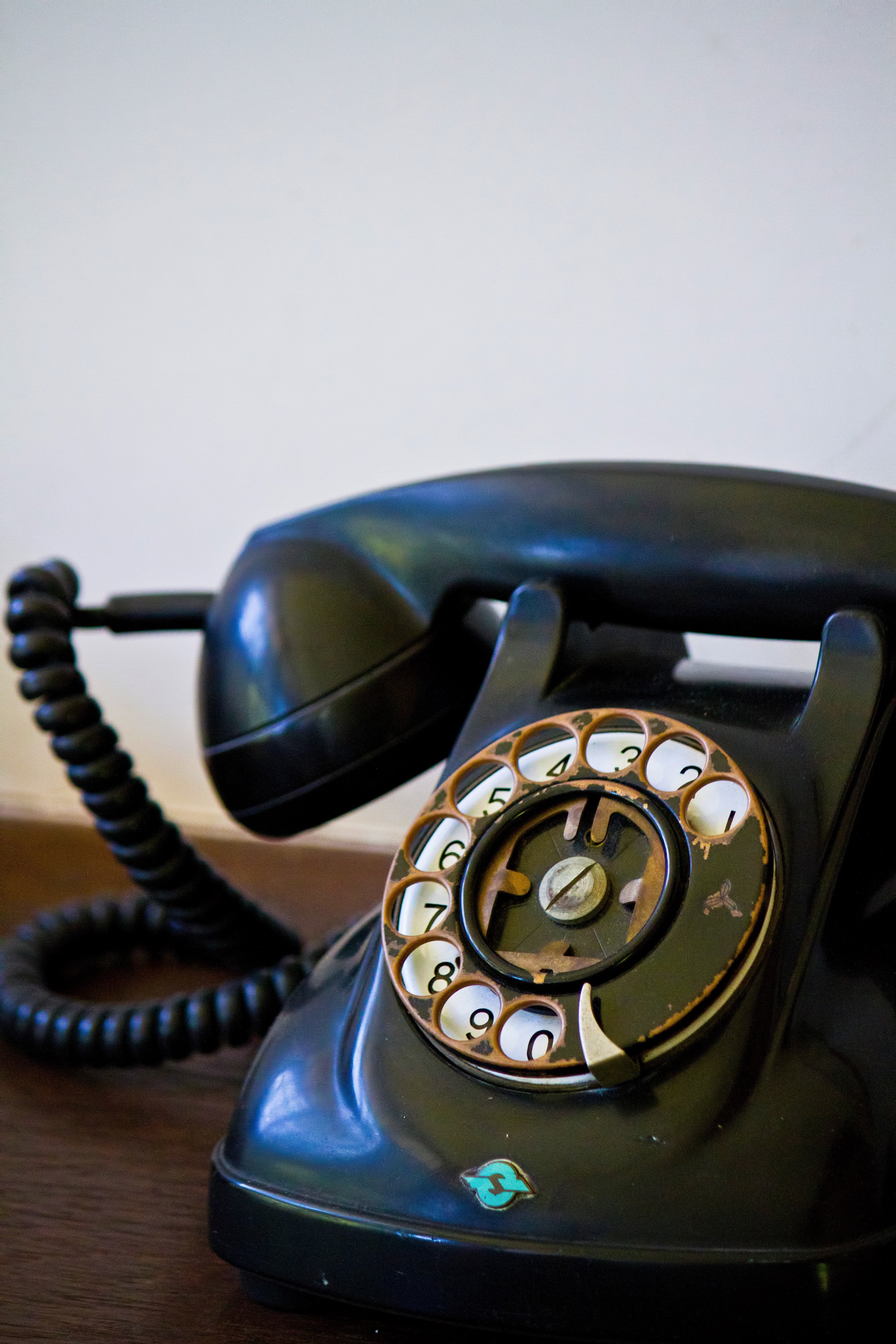 昭和レトロ クラシック黒電話 昭和レトロの黒電話 写真素材 [6509105