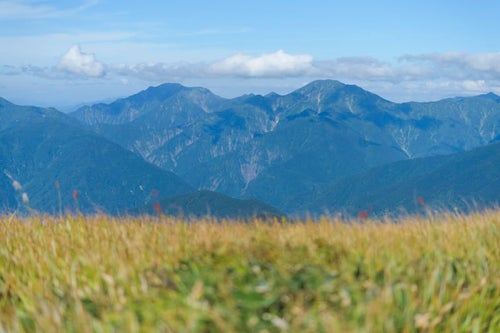 巻機山から見る越後三山方面の展望の写真