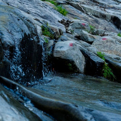 水が滴り滑る岩の写真