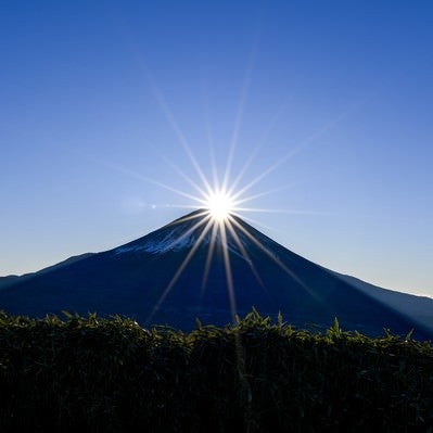 竜ヶ岳から見るダイヤモンド富士の写真