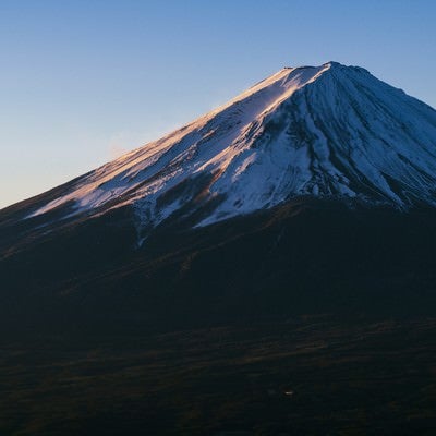 朝の富士山の写真