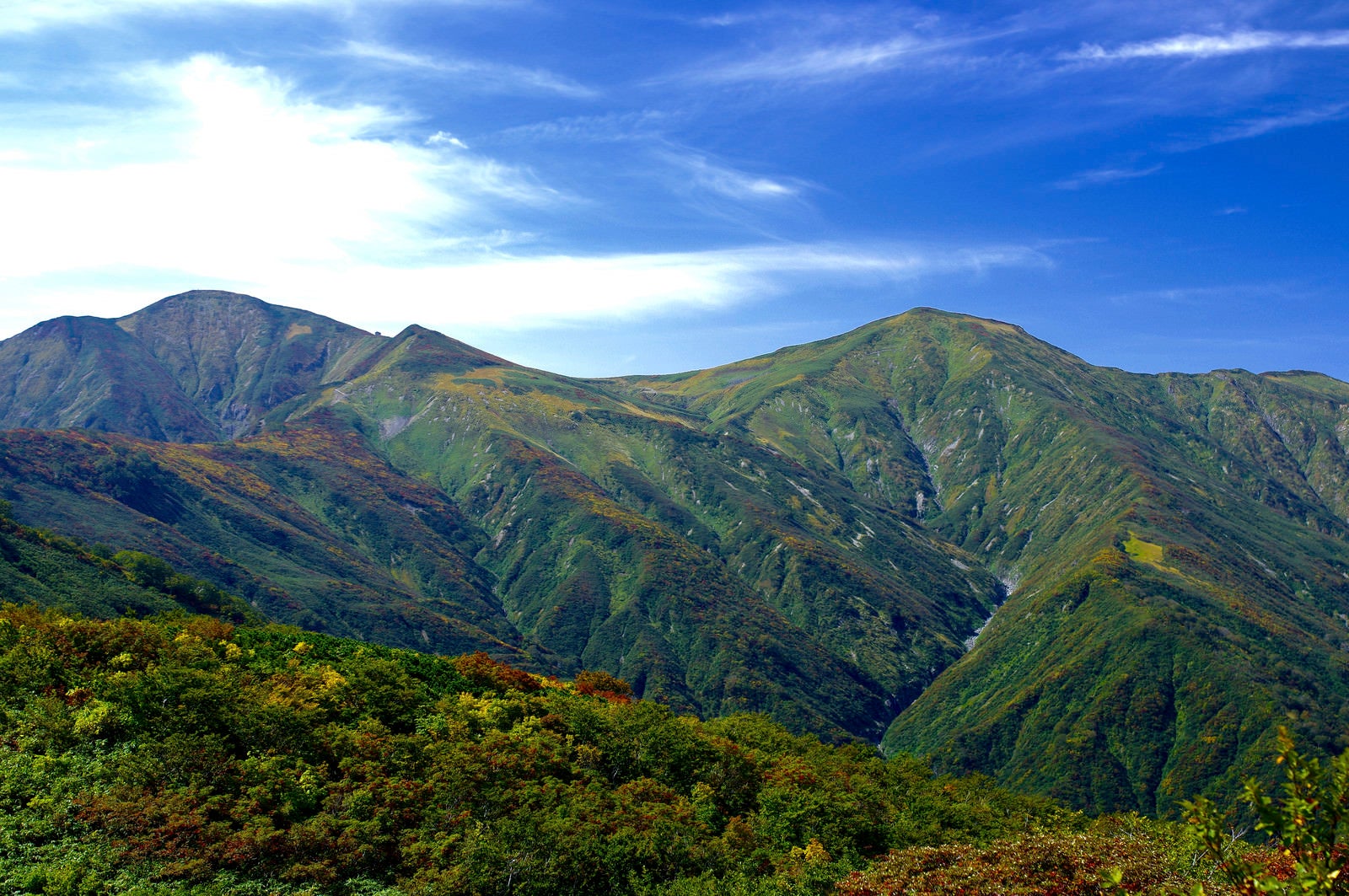 「大朝日岳山頂と西朝日岳」の写真