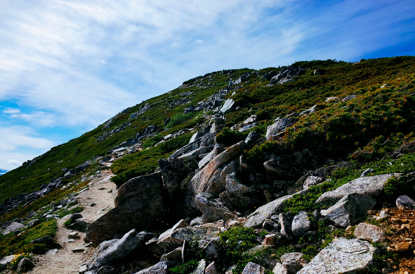 「北アルプス表銀座の登山道（常念岳）」の写真