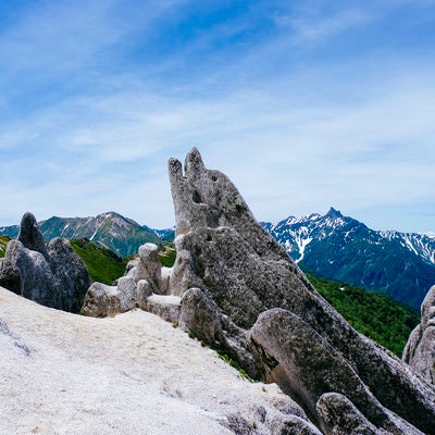 燕岳のイルカ岩（常念岳）の写真
