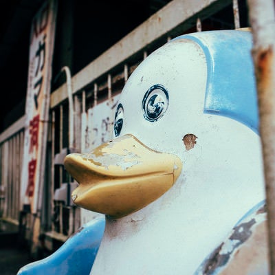筑波山の遊園地に放置された人形の写真