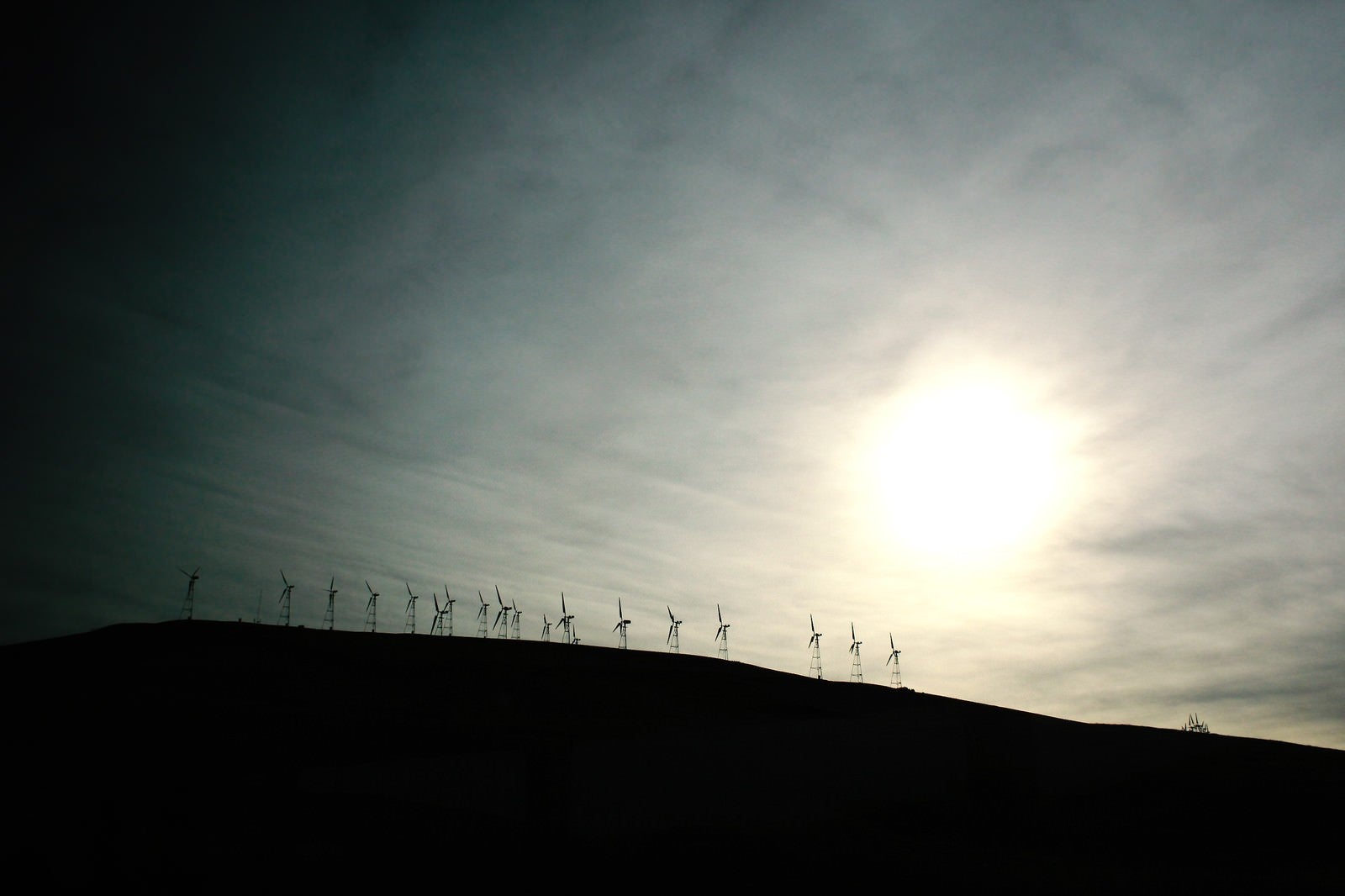 「丘の上の風力発電」の写真