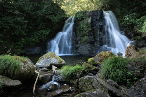 天栄村の自然の中で感じる明神滝への旅の写真