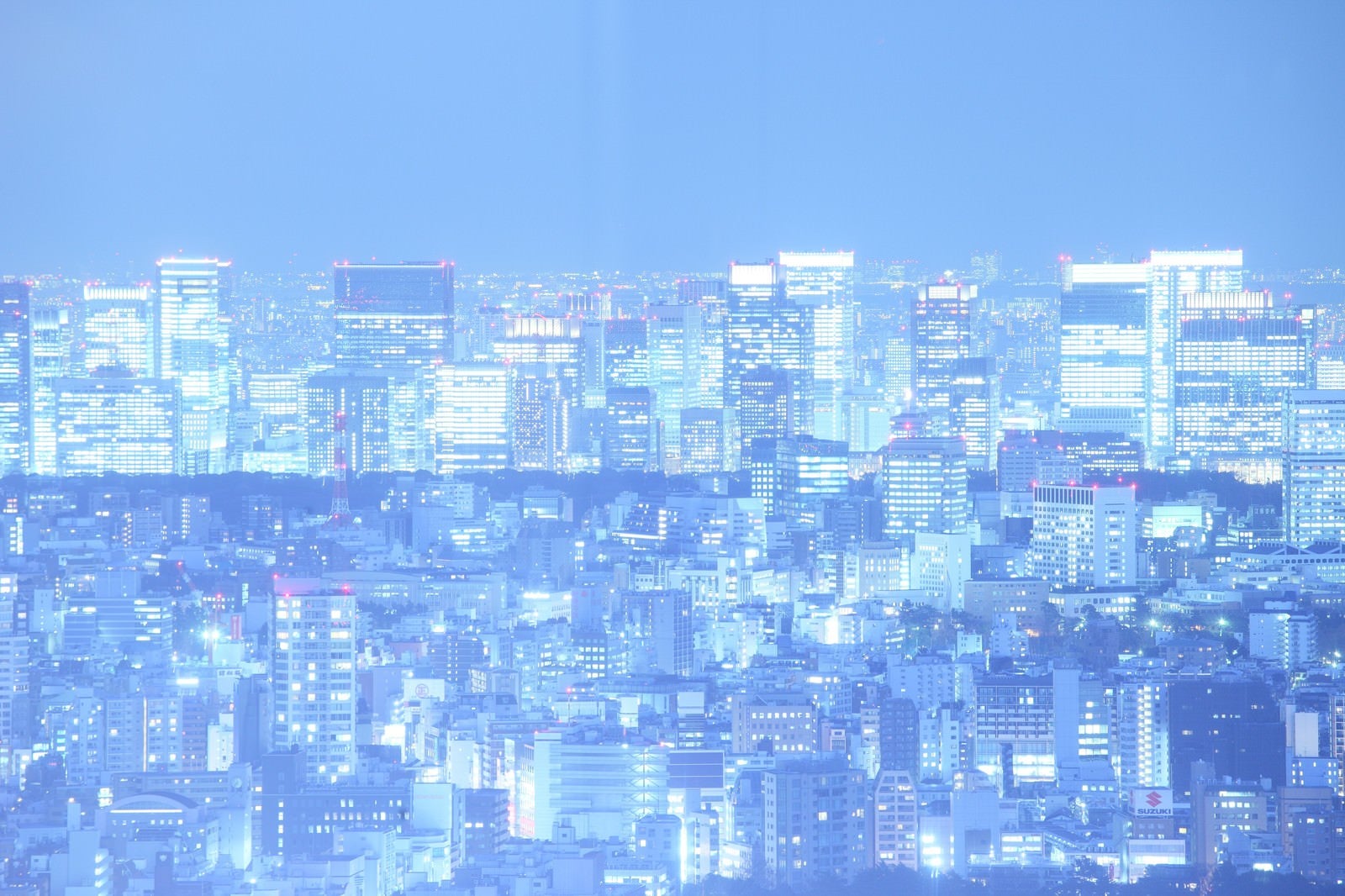 「輝く光を放つ東京夜景」の写真