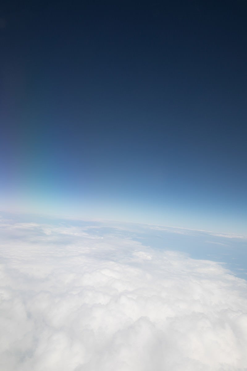 「上空からの雲と青空」の写真