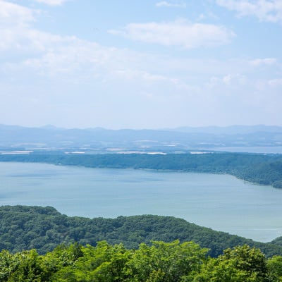 周囲39.2kmの網走湖（海跡湖）の写真