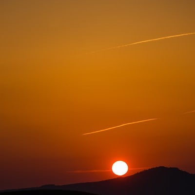 阿蘇からの夕日の写真