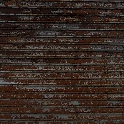 茶色いペンキが剥がれて劣化した横張りの木製板壁の写真