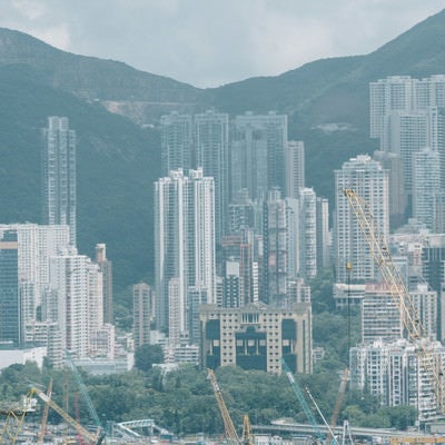 建設中のビル群（香港）の写真