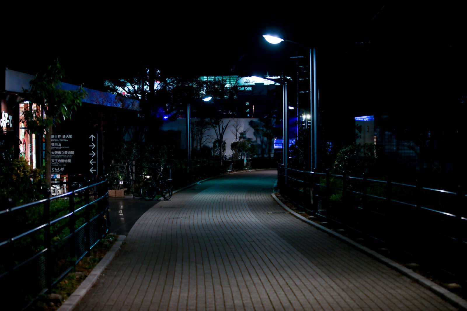 「深夜の歩道」の写真