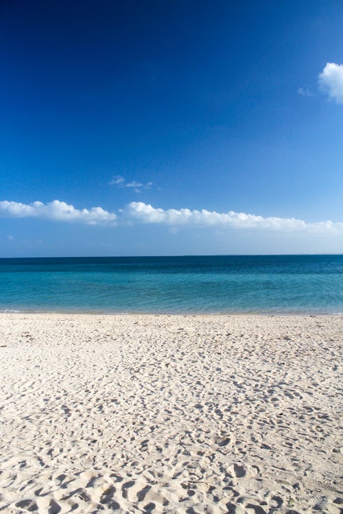 青い海、白い砂浜の写真