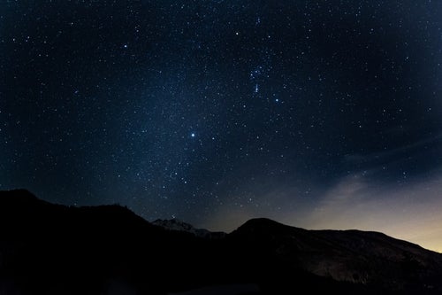 満点の星空を眺める（北アルプス）の写真