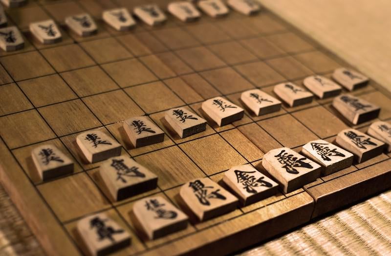 古い折りたたみの将棋盤の写真