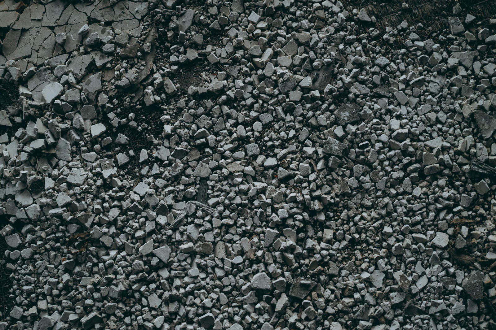 「視界に広がる灰色の小石（テクスチャ）」の写真